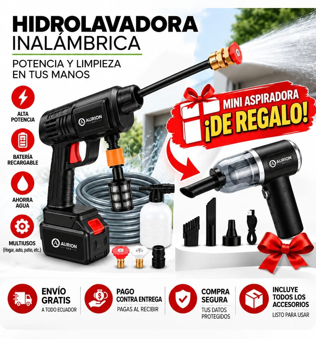 HIDROLAVADORA DE ALTA PRESIÓN + MINI ASPIRADORA DE REGALO 🚿 🎁
